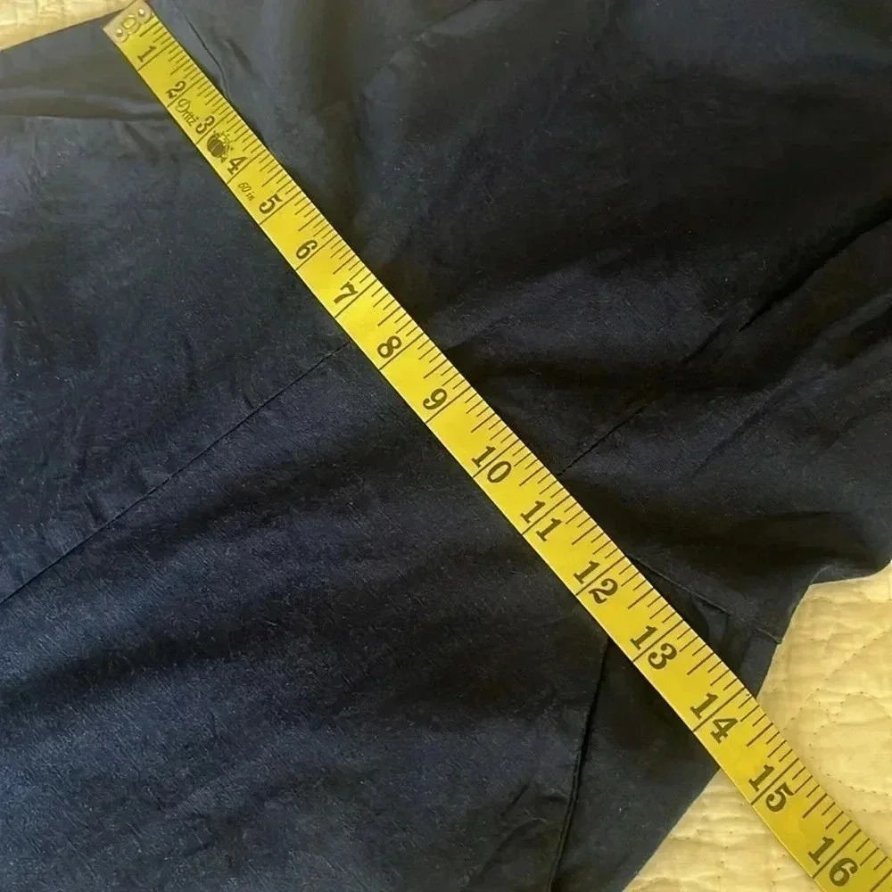 Urban Outfitters Linen Blend‎ Hattie Jumpsuit Women’s Size 4 Navy Blue Coastal - Picture 12 of 17
